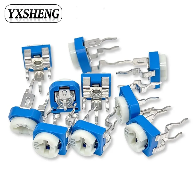 50PCS RM065 Trimpot Trimmer Potentiometer RM-065 Variable Resistor 100 200 220 500 1K 2K 5K 10K 20K 50K 100K 200K 500K 1M 2M Ohm