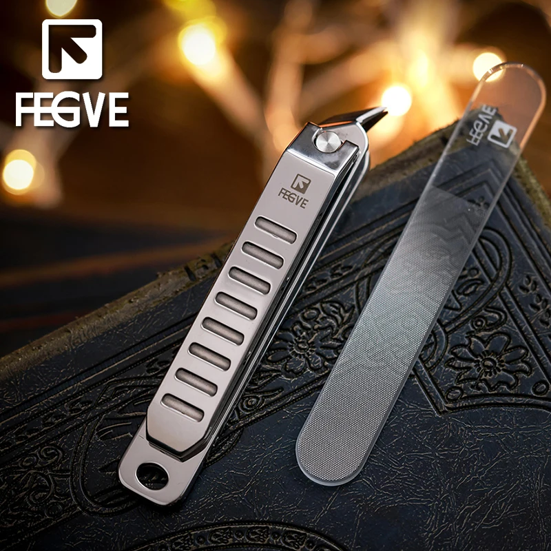 FEGVE Diagonal Nail Clippers Folding Ultra-thin Large Opening Splash Proof Single Set Gift