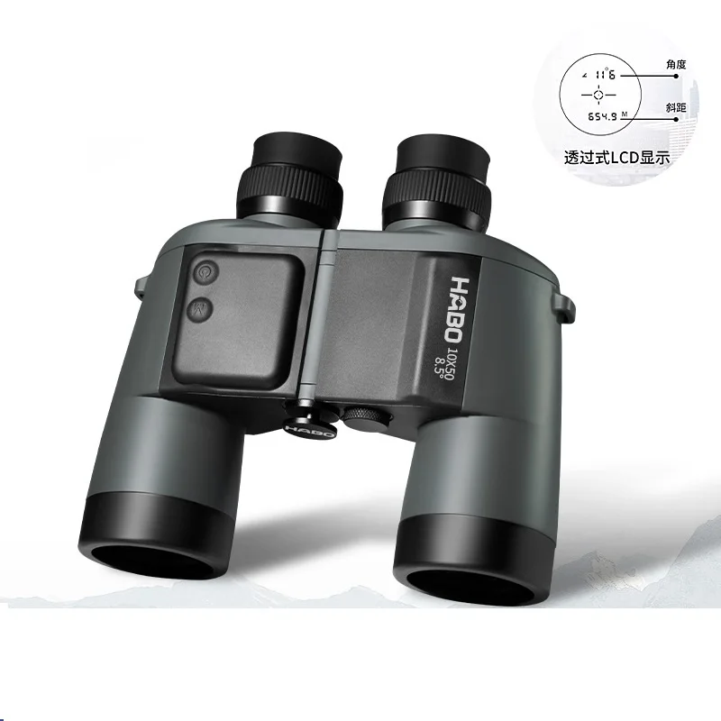 تلسكوب احترافي 10X50 مع نطاق ليزر للصيد في الهواء الطلق عالي الدقة مقاوم للماء BAK4