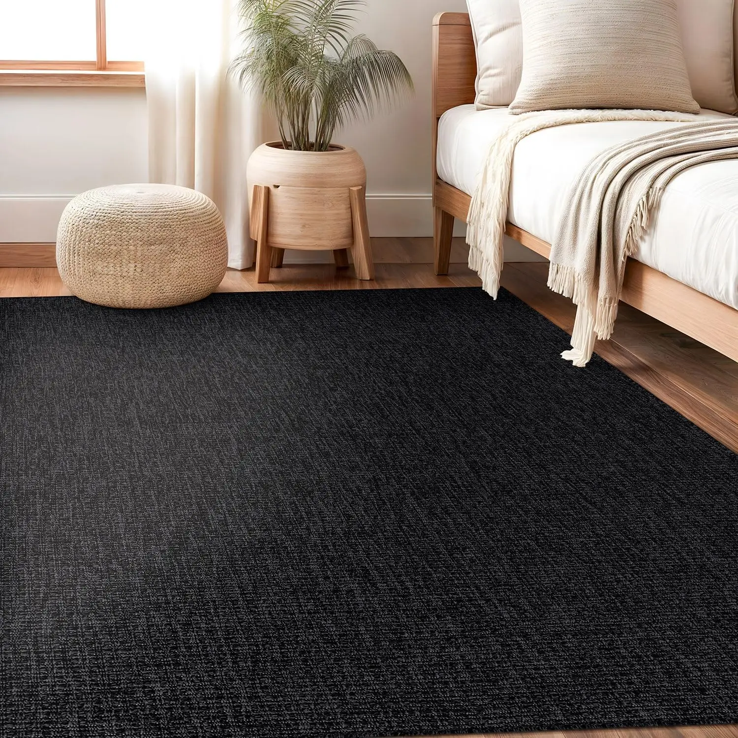 

Easy Jute Rug 8x10 Solid Washable Durable Outdoor Indoor Area Rugs for Living Dining Room Patio Office Stain Resistant Non Sh