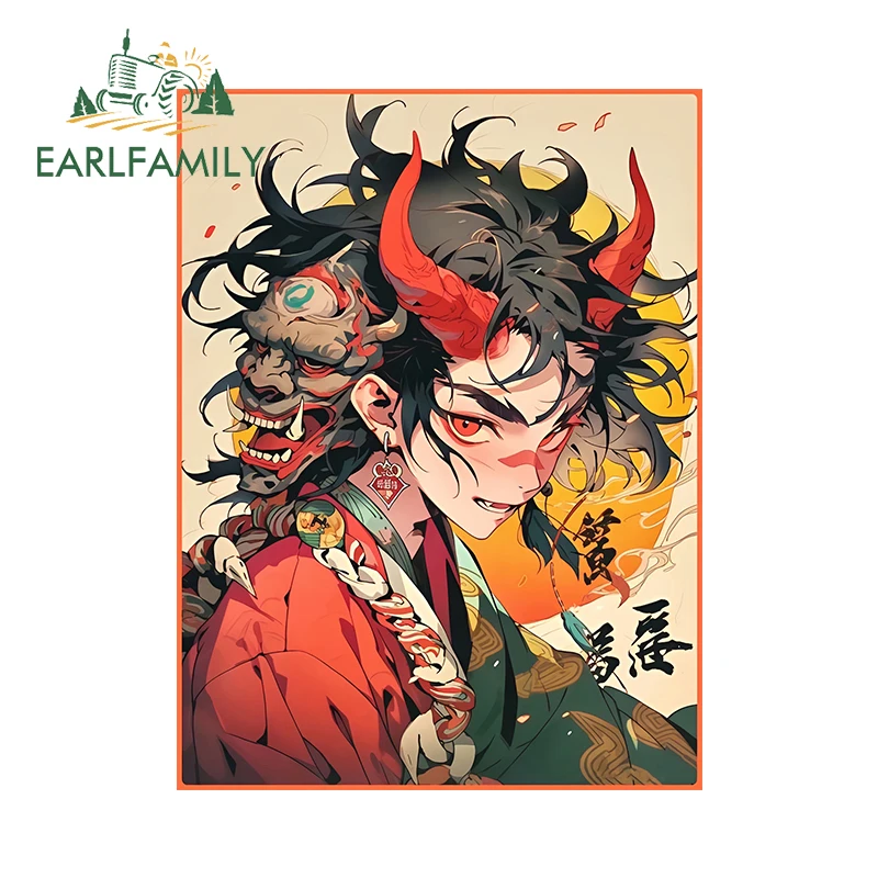 

EARLFAMILY 13 см × 9,8 см, наклейки на автомобиль в японском стиле для мальчиков, привлекательные красочные наклейки с картинками, устойчивые к царапинам гоночные аксессуары