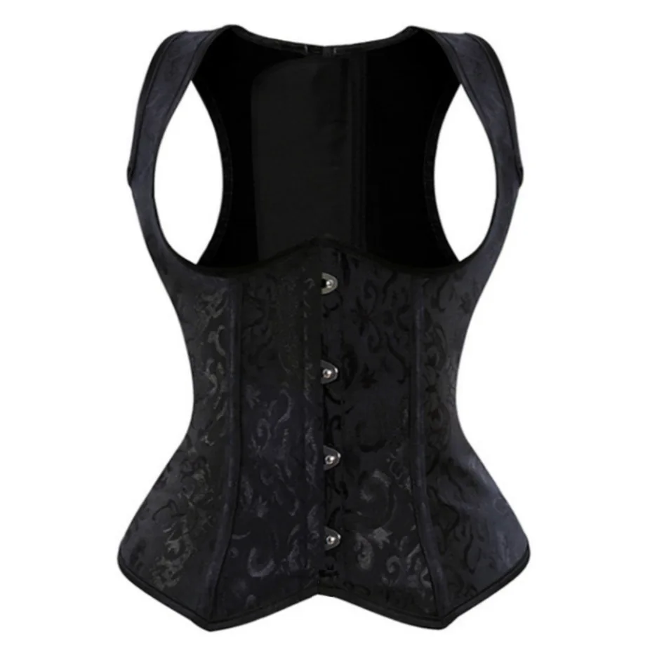 Women's Full Body Corset Top with Straps, Boned Bustier Waist Cincher, Waist Trainer Vest, Body Shaper Basque Corset for Daily