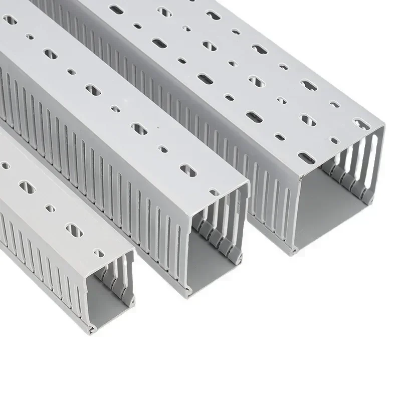 Open Slot Wiring Raceway Cable Duct  PVC Wire Trunk Flame Retardant Cable Management Tray Industrial Cabinet Box Wire Channel