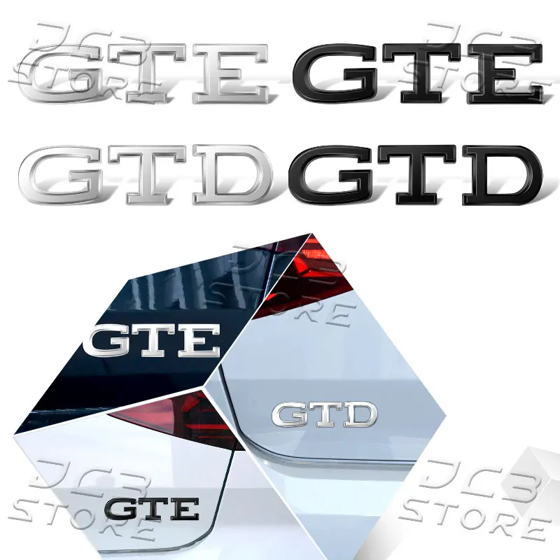 Image of 3D Metall GTD GTE Auto-Kofferraum-Emblem Abzeichen für Golf Jetta Passat Tiguan Scirocco Beetle Aufkleber Dekor Zubehör
