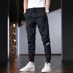 Summer Men Black Sport Joggers Pants Fashion Casual Letter Slim Fit Elastic Waist Trousers CP2231