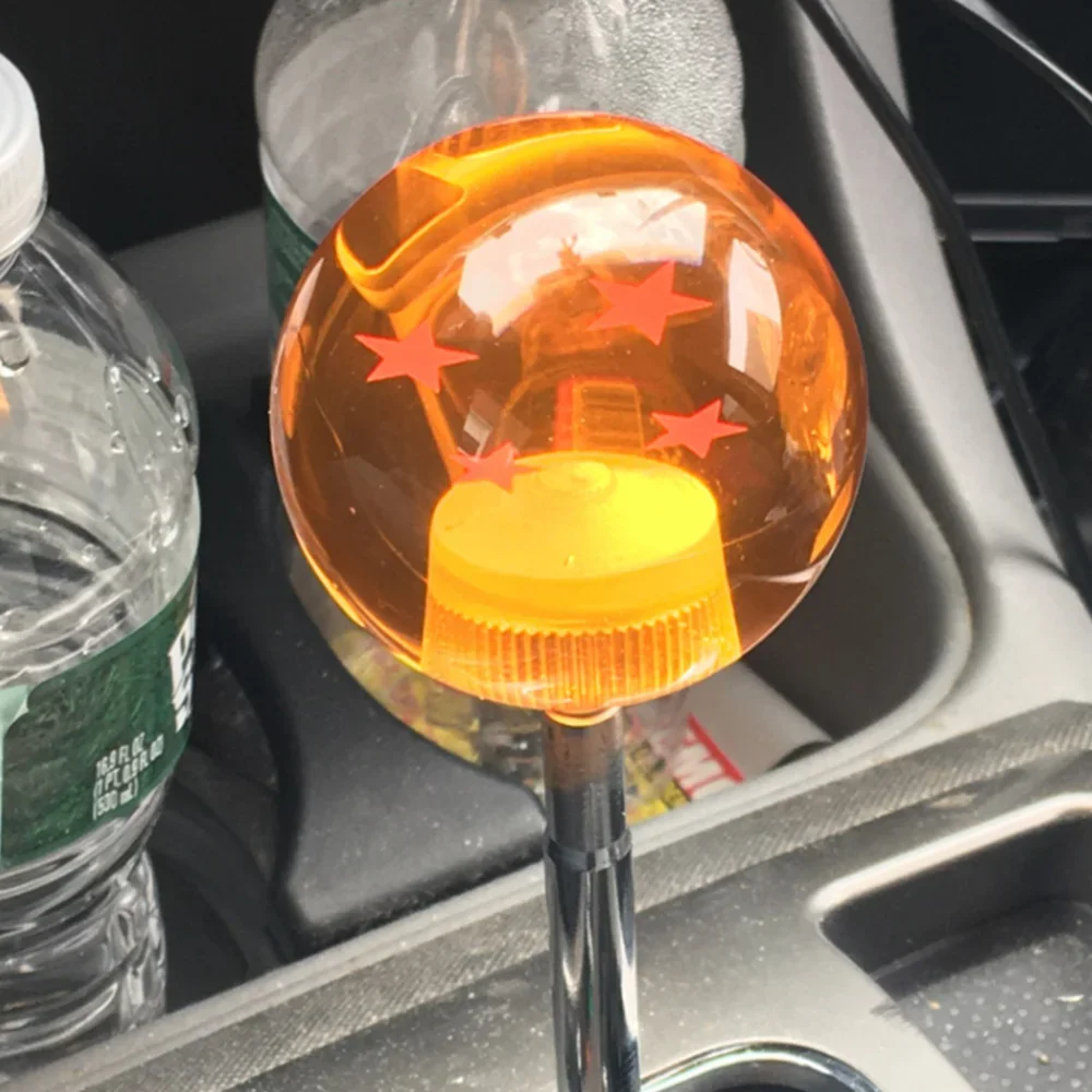 

Universal Auto Shift Knob Acrylic Crystal Car Star Ball Gear Shift Knob With Screw Nut M10*1.5 Orange Shift Lever Knob