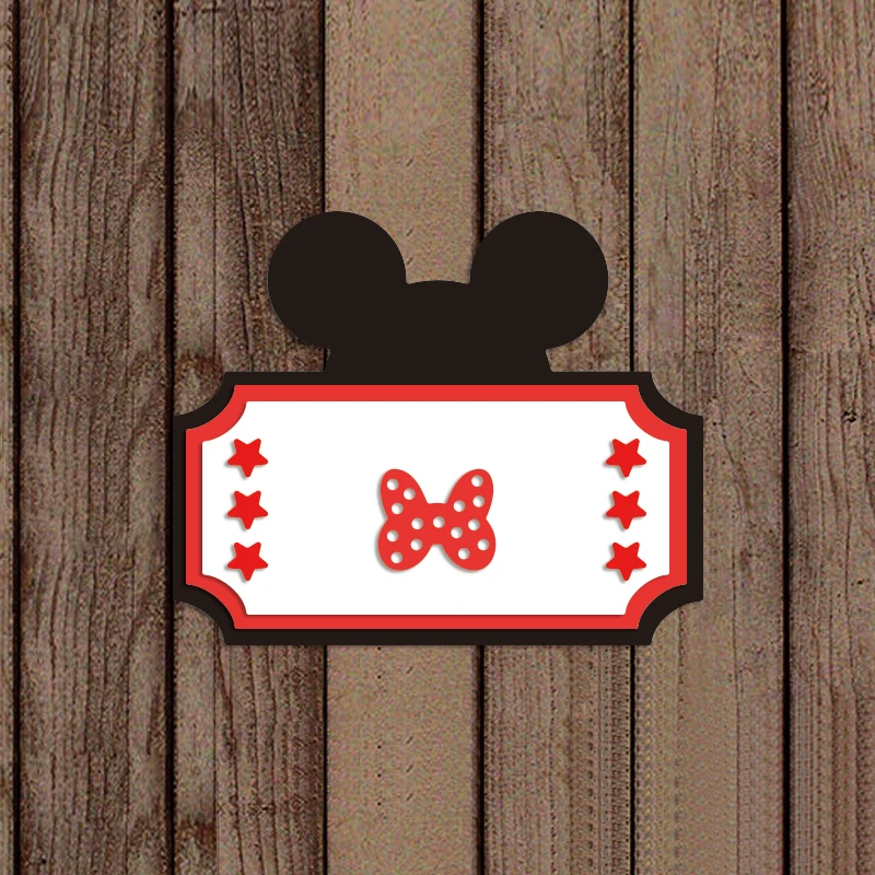 Myszka Miki z kokardką wykrojniki Disney Punch Diecut dla majsterkowiczów Scrapbooking tłoczenie kart papierowych rzemiosło nowy 2022 przyjazd