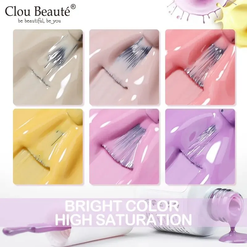 Clou Beaute 6 Colour Nail Set of Manicure Permanent Summer Pastal Gel Varnish Wholesale UV Gel Lacquer Nail Art