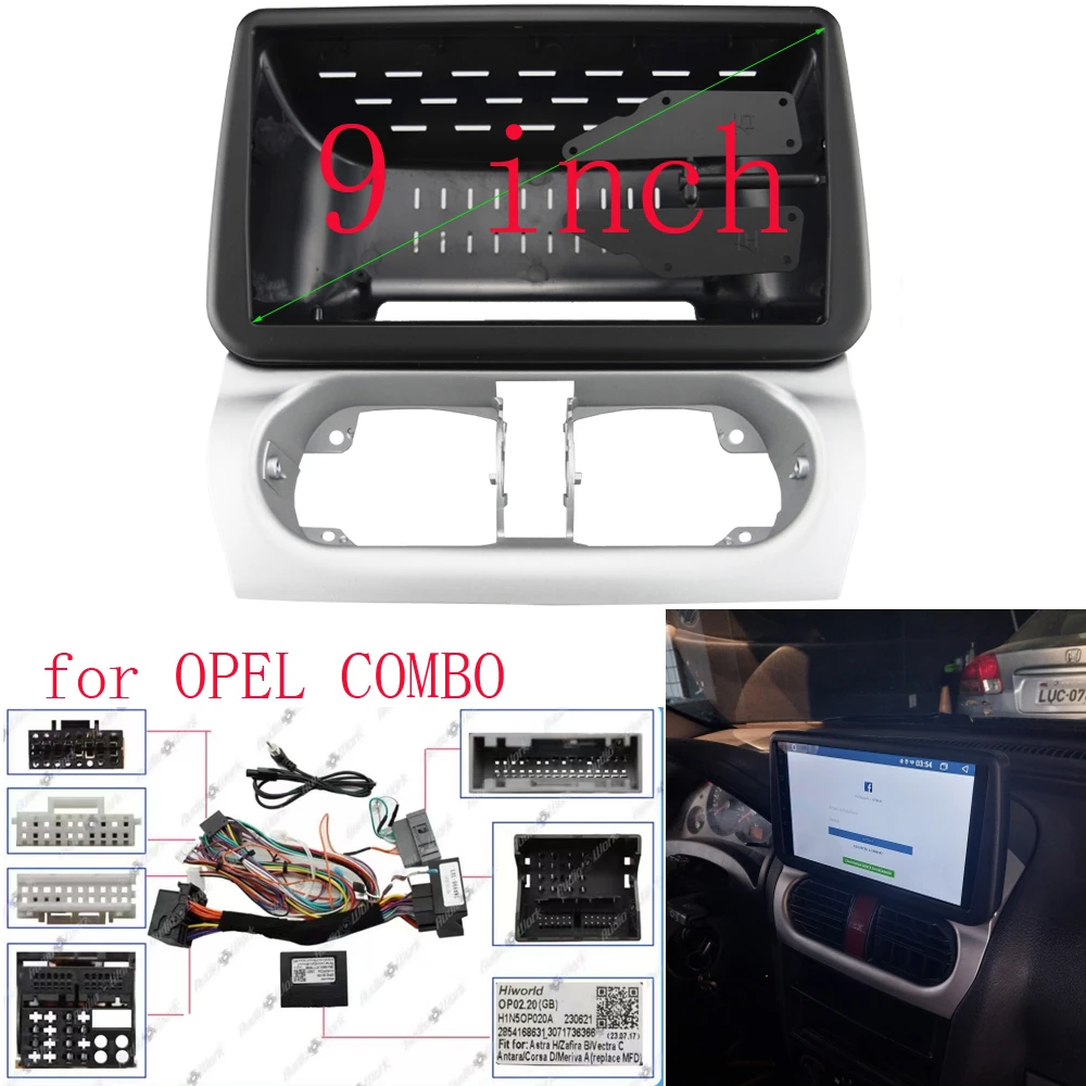 9 Inch Car Frame Fascia Adapter Canbus Box Decoder Android Radio Dash Fitting Panel Kit For Opel Combo Corsa Tigra