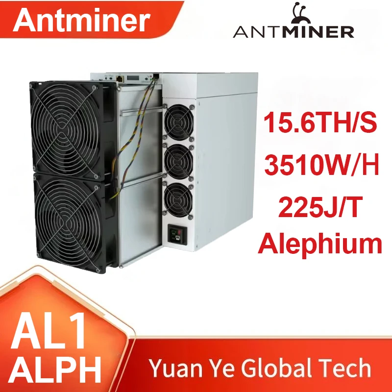 Augest New Bitmain Antminer ALPH AL1 Miner 15TH/s 3510W Version10 Alephium Mining Air-cooling Asic Miner Blake3 Crypto Algorithm