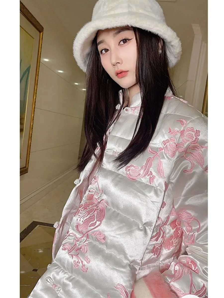 Autunno Inverno Nuovo Sle Retro Rosa Migliorato Capodanno giù Jaet Dimagrante Eleganza Thi Capispalla Donna Faion