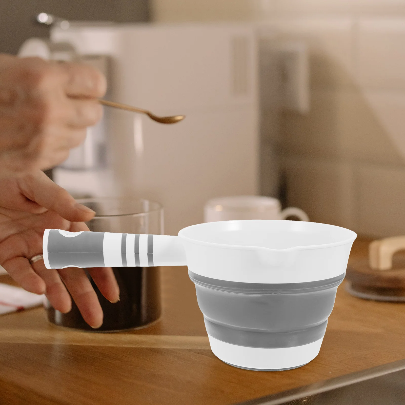 

Household Water Ladle Folding Collapsible Scoop Hotel Kitchen with Handle Spoon Dipper