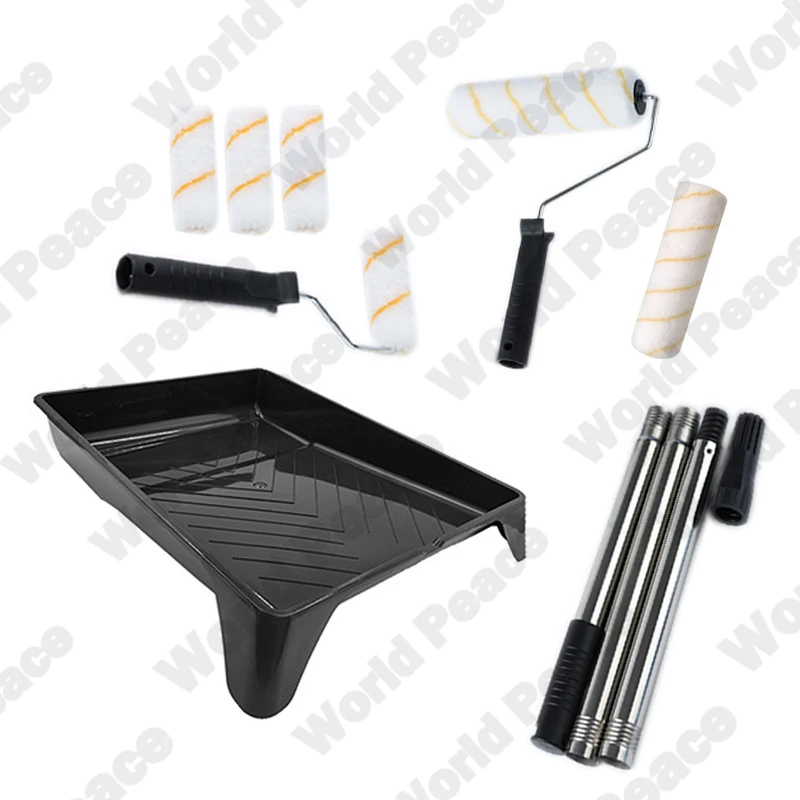 9-inch paint roller tool set, paint tray roller, hair cover roller frame extension rod