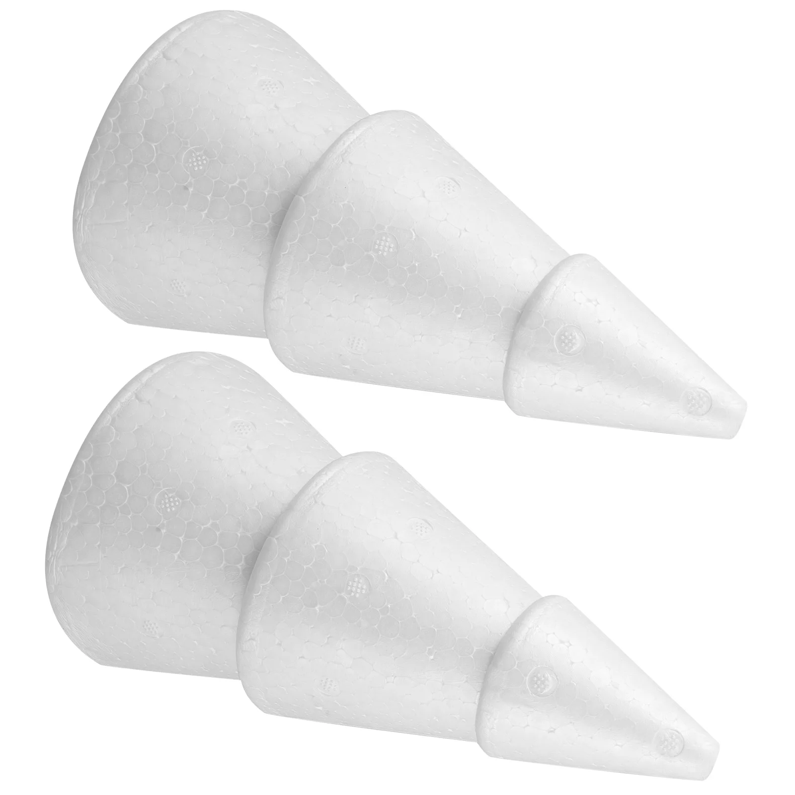 

2Pcs Christmas Tree Foam Cones Polystyrene White 20x10.5cm DIY Craft Cone Shapes Holiday Tabletop Decor Xmas Ornament