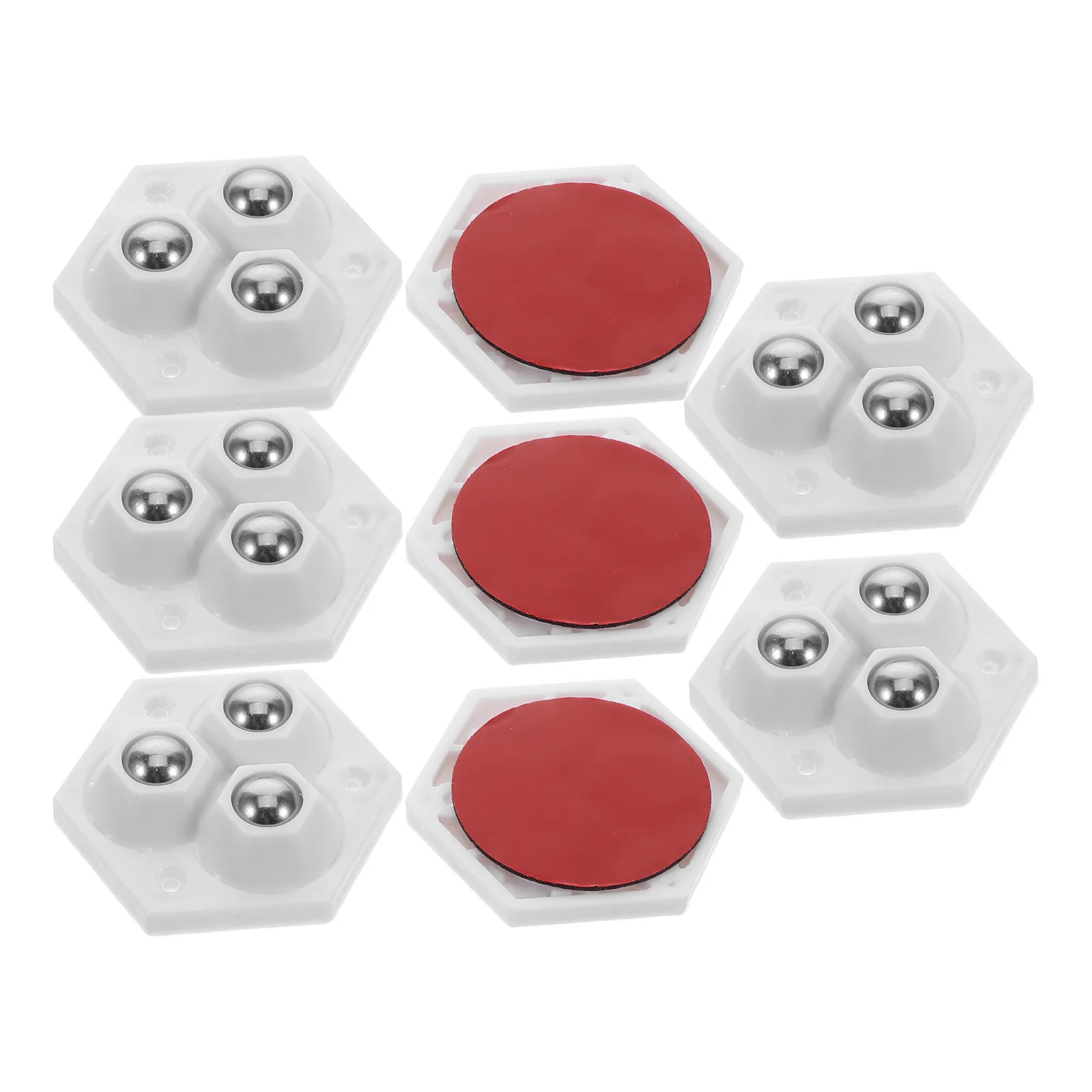 8Pcs Adhesive Caster Wheels Mini Self Stick Swivel 360 Degree Universal for Trash Can Storage Small Furniture Kitchen Appliance