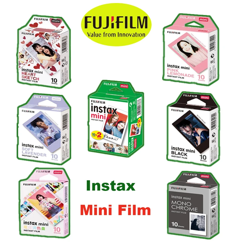 

Цветная фотобумага Fujifilm Instax Mini 13 для Mini EVO 41, 12, 11, 9, 8, SE, 10-20 листов, мгновенная печать, синяя, розовая, черная, макарон, радужная