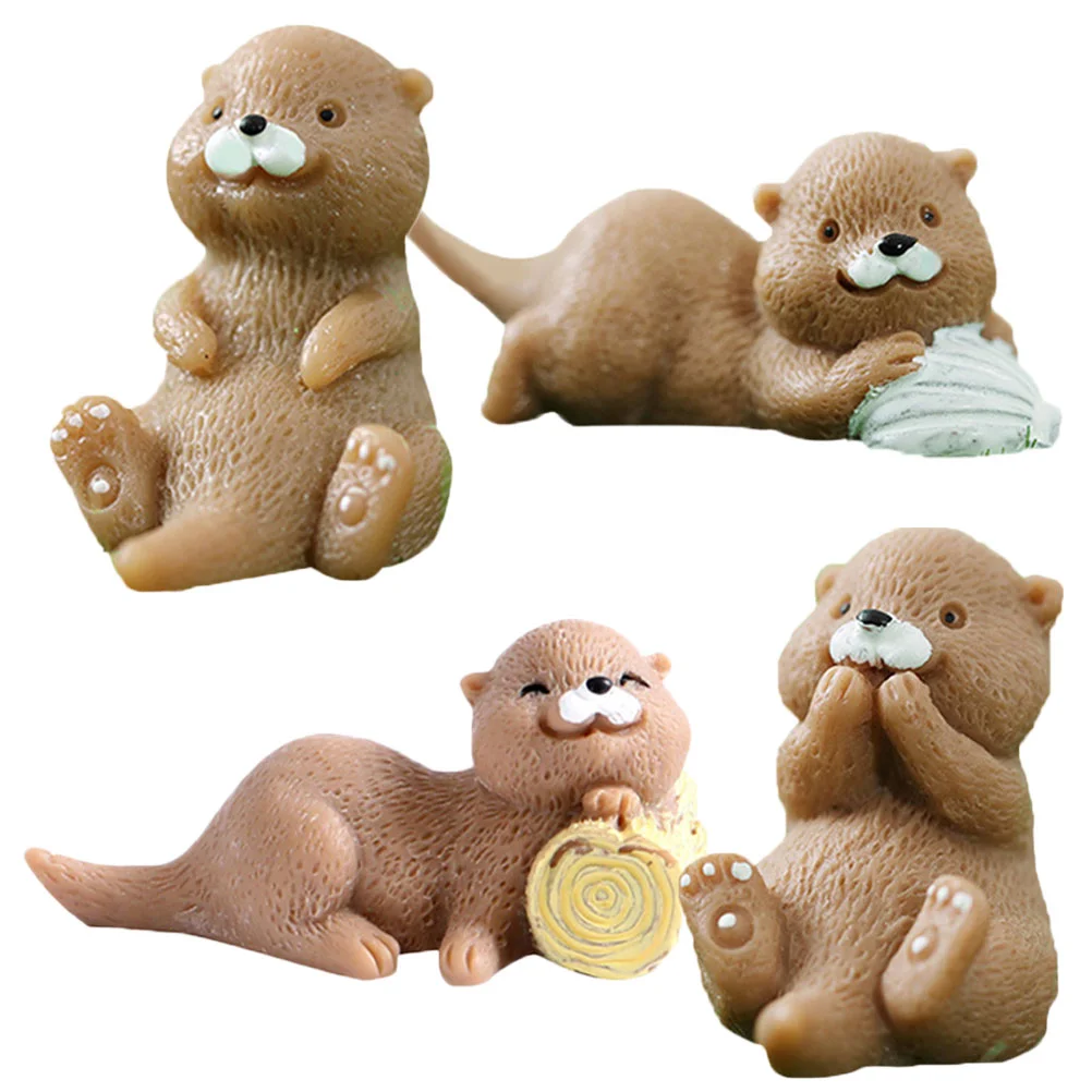 

Micro Landscape Otter Resin Miniature Figure Bonsai Ornament Decors Small Decorations Animals