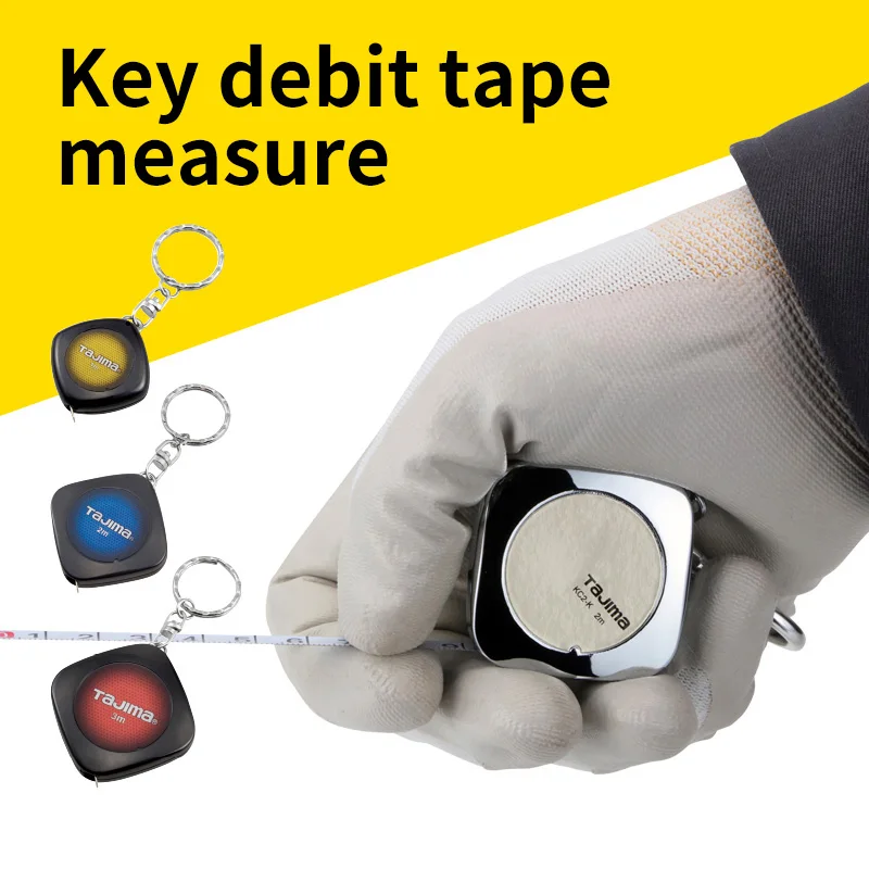 Tajima keychain tape Mountaineering ring tape back with magnet tape 1 m 2 m 3 m mini tape measure