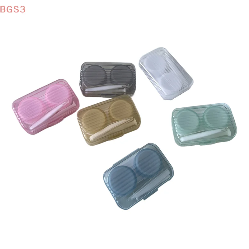 Cute Candy Color Contact Lens Case For Girl Portable Contact Lens Box Kit Beauty Lens Storage Container