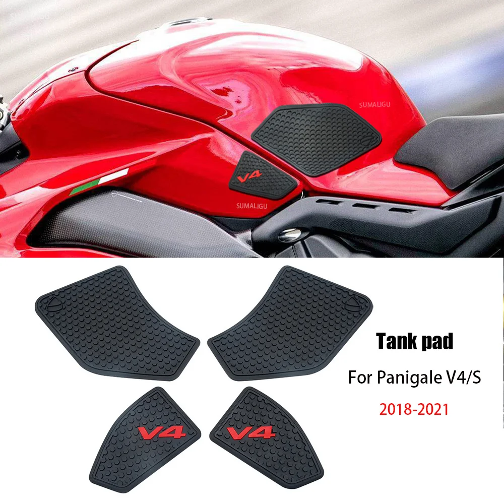 For Ducati Panigale V4 Streetfighter V4 S 2018-2021 Motorcycle Fuel Tank Pad Rubber Side Tankpad Sticker Protection Decal