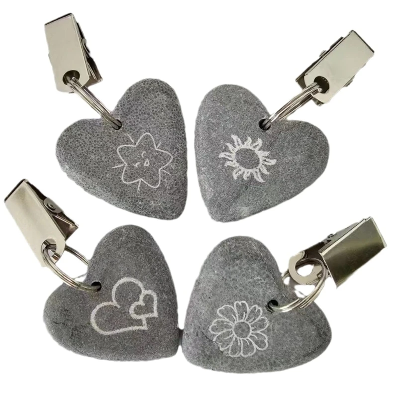 

8pcs Tablecloth Weights Tablecloth Pendant Heart Table Cover Weights Hangers with Metal Clip for Picnic Tables