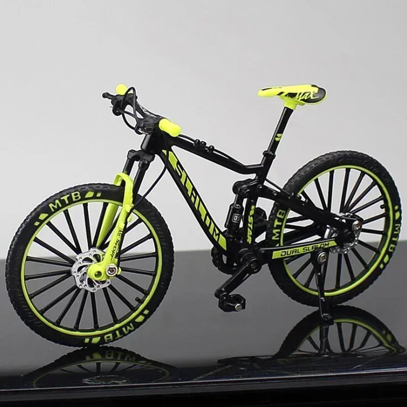 1:10 Mini Alloy Mountain Bike Model Diecast Metal Finger Racing Bicycle Folded Cycling Ornaments Collection Toys for Kids Adult