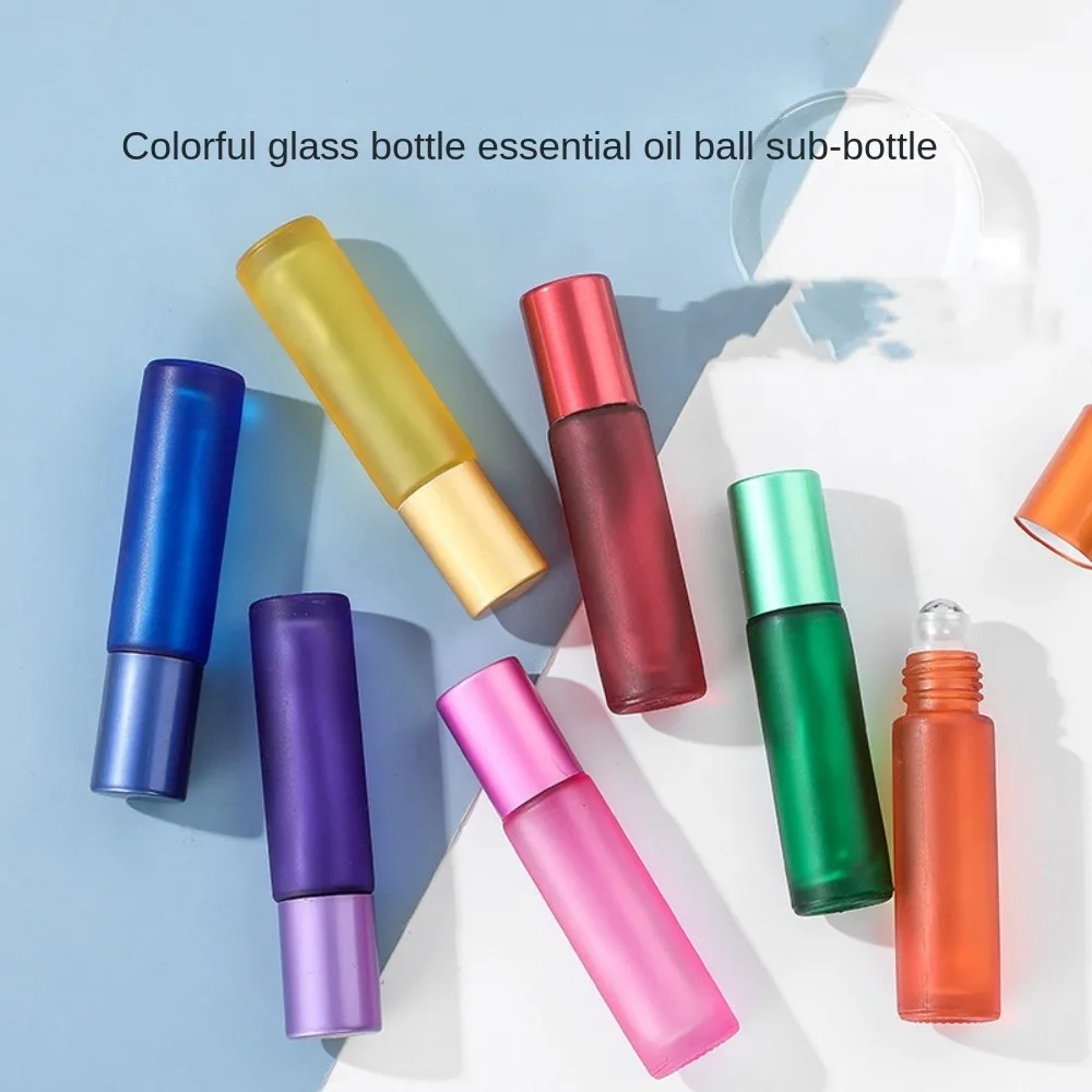 Neue Glas Bunte Abgabe Flaschen Roller Mini Ätherische Öle Flasche Tragbare Reise Kit Roller Ball Leere Flasche
