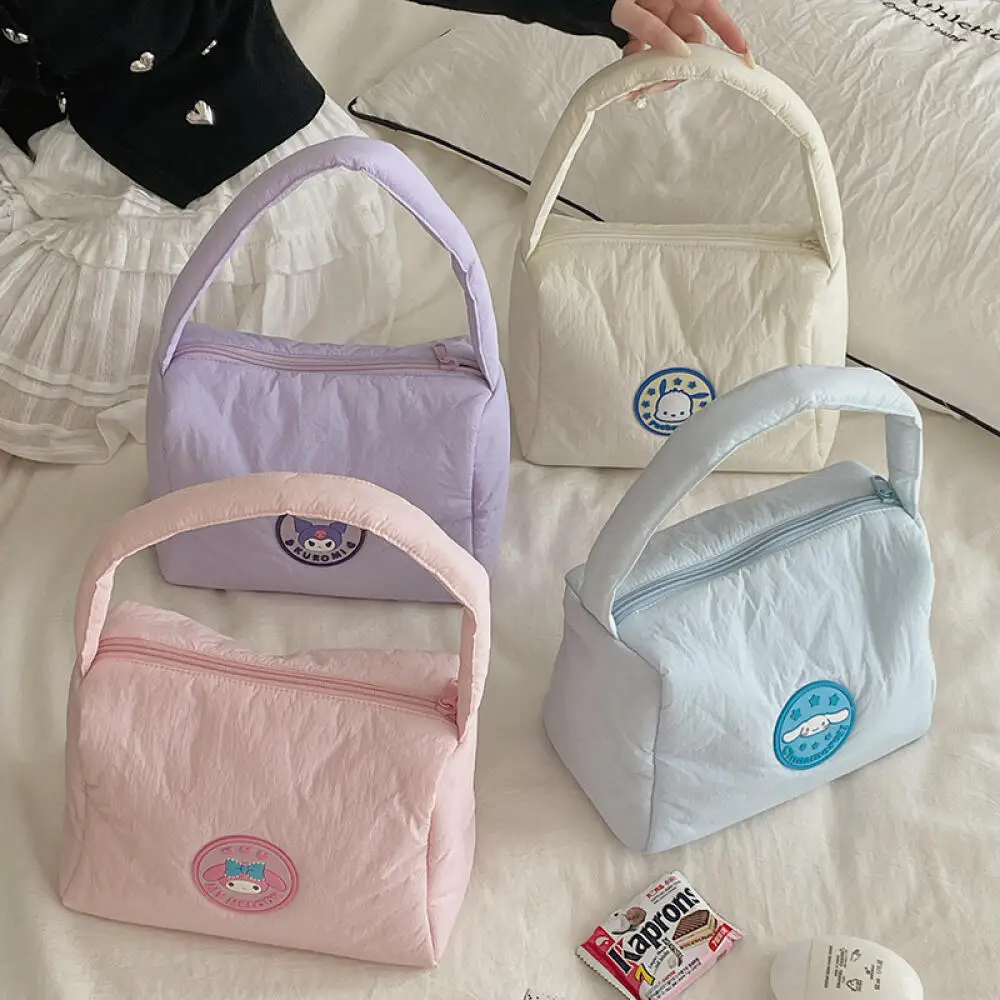 

Sanrio, искусственная ткань, мультфильм Kuromi Cinnamoroll, сумки на одно плечо, милые портативные сумки, аксессуары