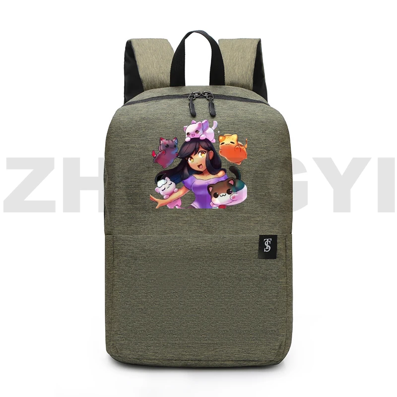 Ransel Aphmau Travel Ransel Punggung Ritsleting Kartun untuk Remaja Sekolah Anak Perempuan Mochilas Para Mujer Anime Sebagai Siswa Tas Buku Kucing