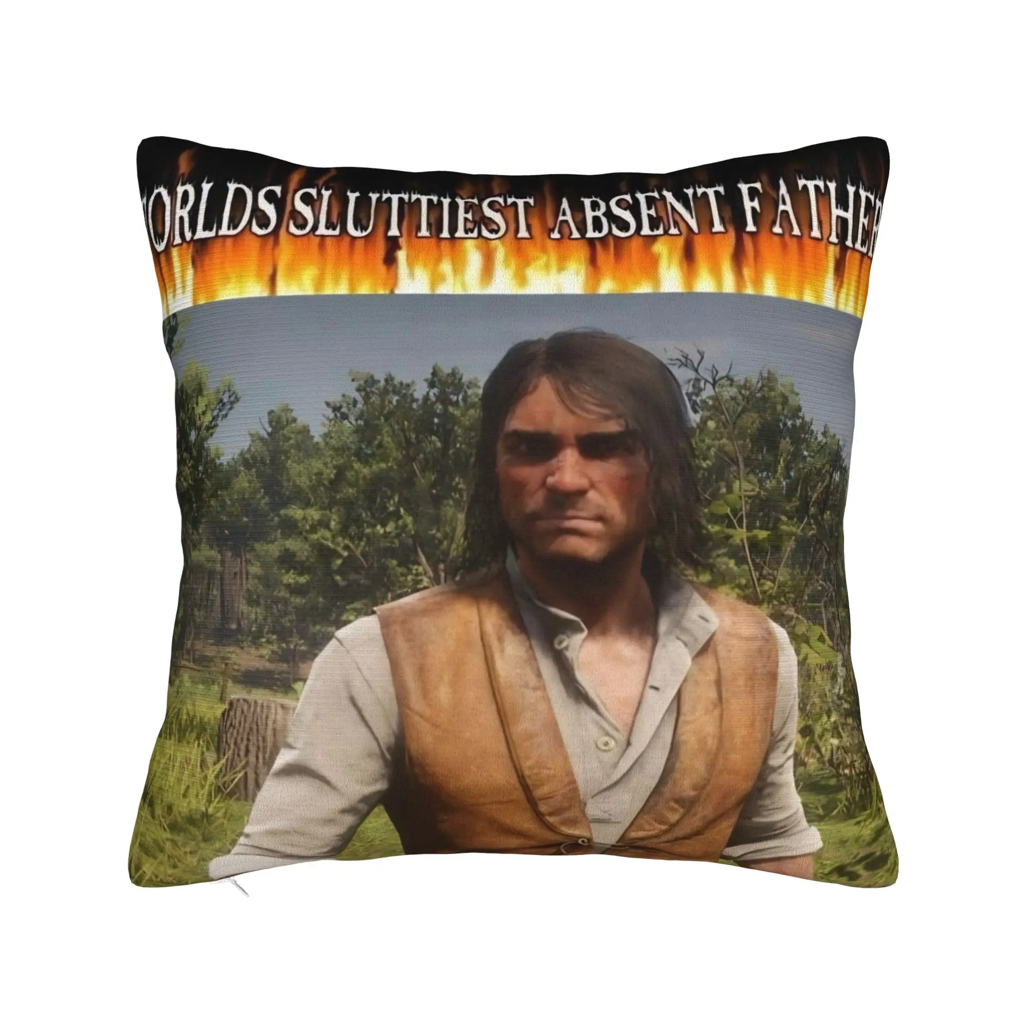 John Marston Arthur Morgan Meme Pillowcase Polyester Cushion Cover Decorative RDR2 Game Pillow Case Cover Sofa Square 40*40cm