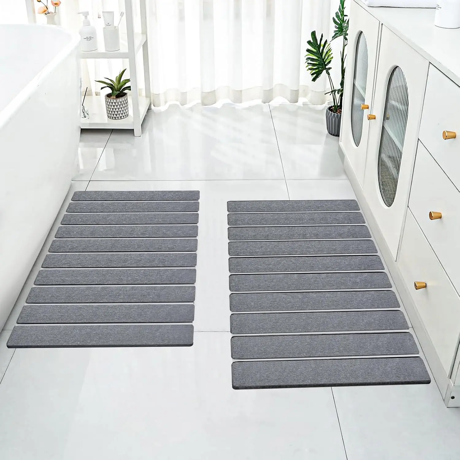 

Набор складных каменных ковриков для ванной - супервпитывающие, быстросохнущие, нескользящие для ванной комнаты и душа