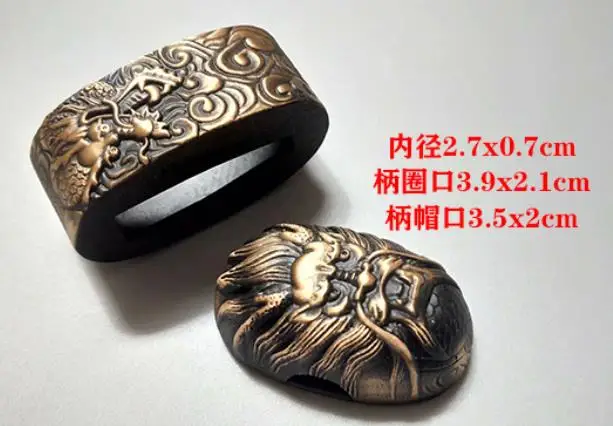 A Set Brass Guard Dragon Tsuba Menuki/Fuchi/Kashira For Japanese Samurai Sword Katana Wakizashi Tanto Katana