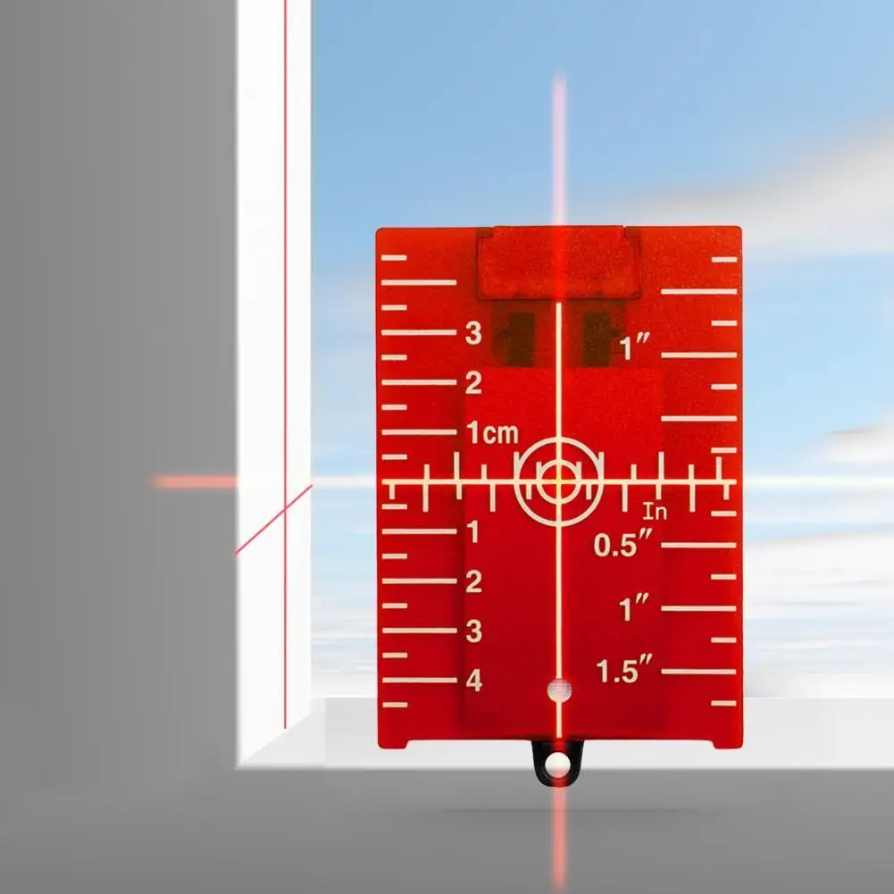 Target Card Plate for Green Red Level Target Plate Red/Green Line Beam Distance Plate Inch/cm Leveling Board