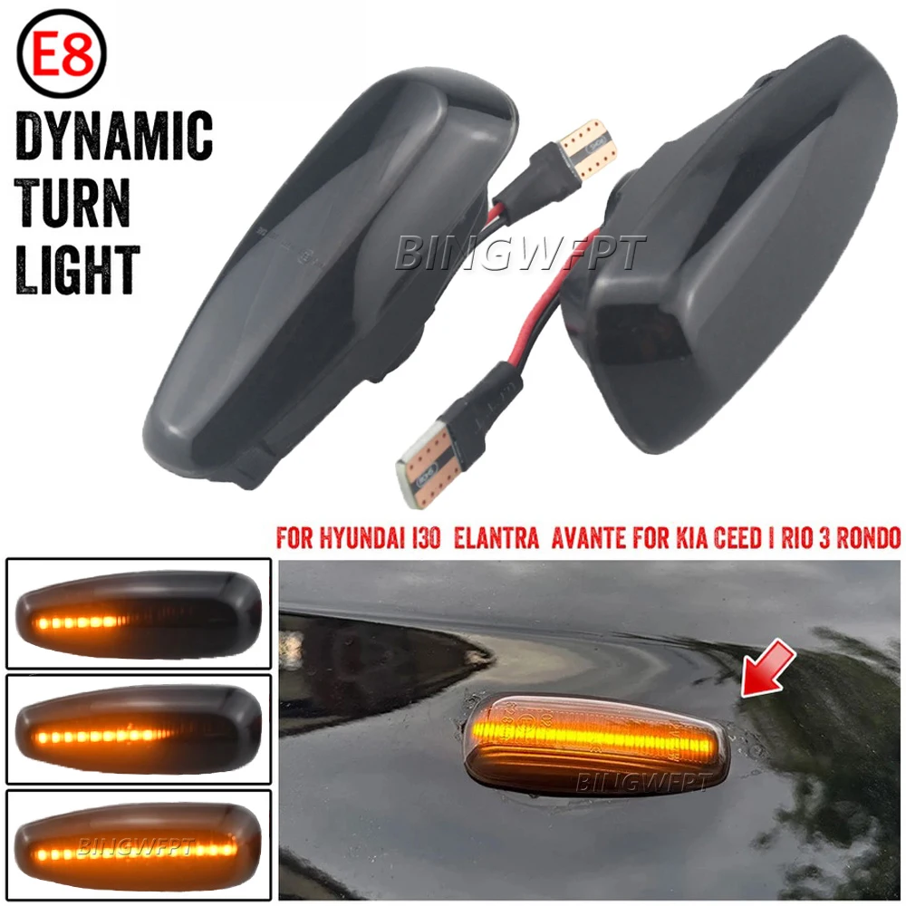 For Hyundai i30 I Hatchback Estate FD Azera Elantra Touring Avante Dynamic Turn Signal Repeater Indicator LED Side Marker Light