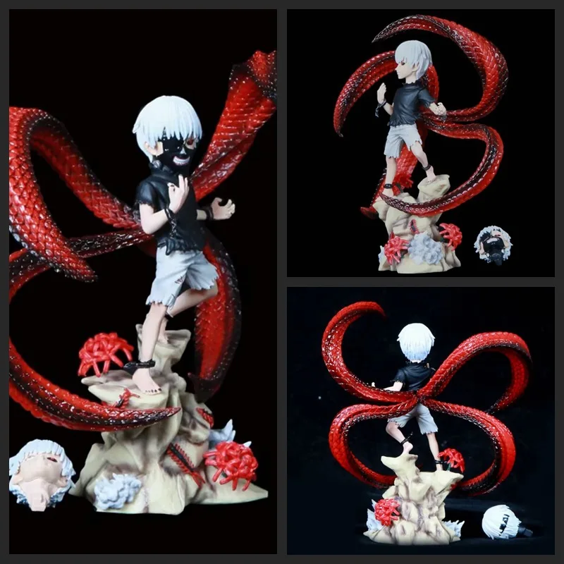 

Tokyo Ghoul double-headed carving, Jin Muyan, white-haired four hertz GK combat version, form, ornament boxed figure