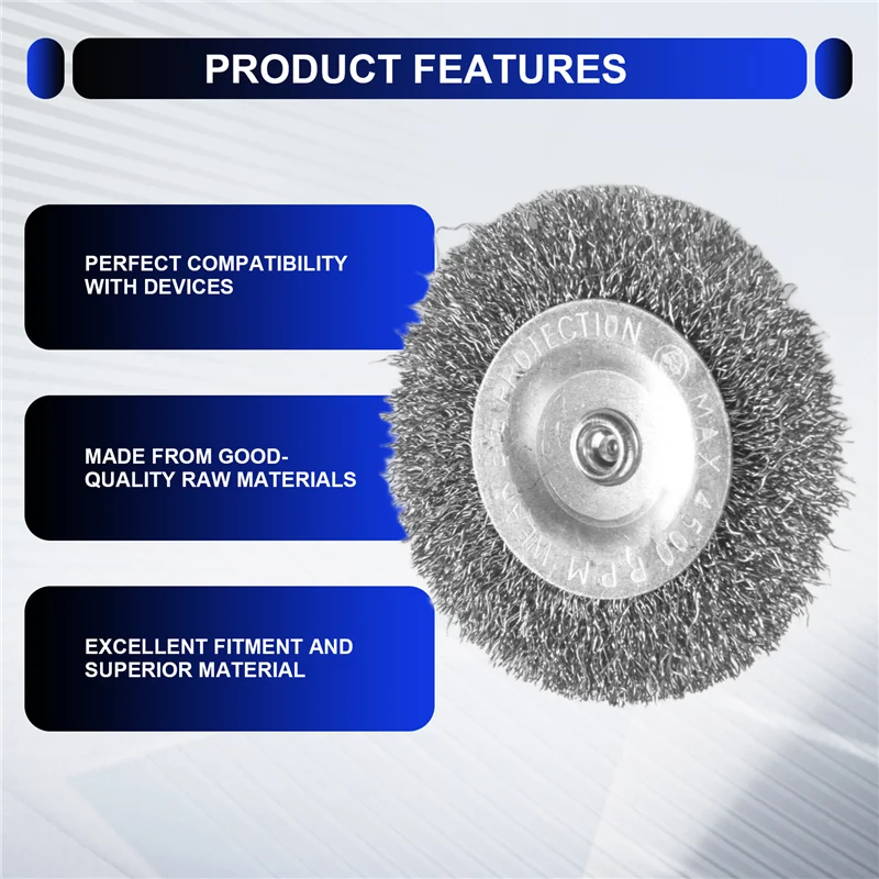 

8 Pieces Wire Brush Wheel Cup Brush Accessories 1/4Inch Hex Coarse Crimped Carbon Steel Wire Wheel For Rust Removal-New