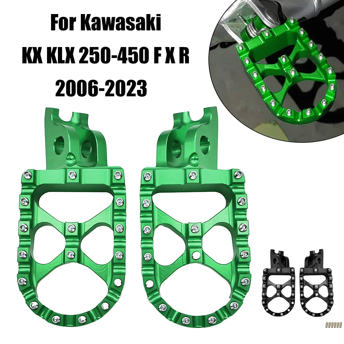 For Kawasaki KX250 KX450 KX250F KX450F KLX450R KX KLX KXF 250 450 CNC FootRest Footpegs Foot Pegs Pedals Motorcycle Accessories