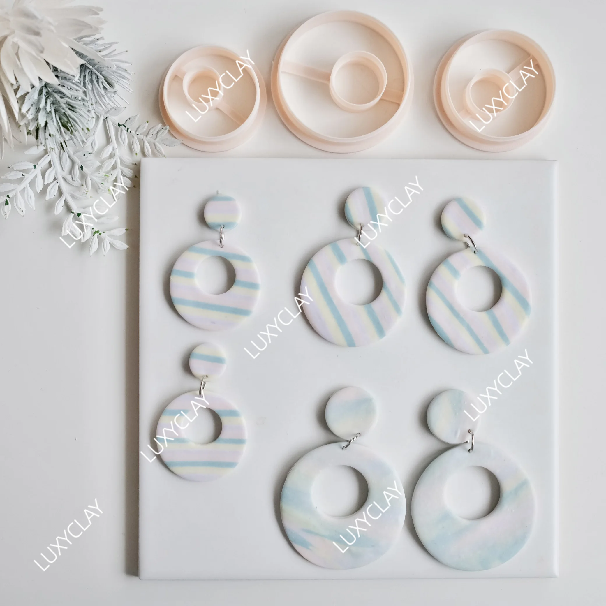 3pcs Hollow Circle Square Donu - Tassel Earrings Boho ulasan dan harga
