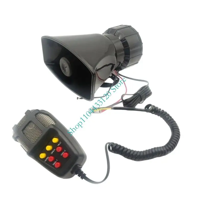 

0XXD Global 12V 7 Tone 100W Car Horn With Pickup Easy Installation Loud Sound Output