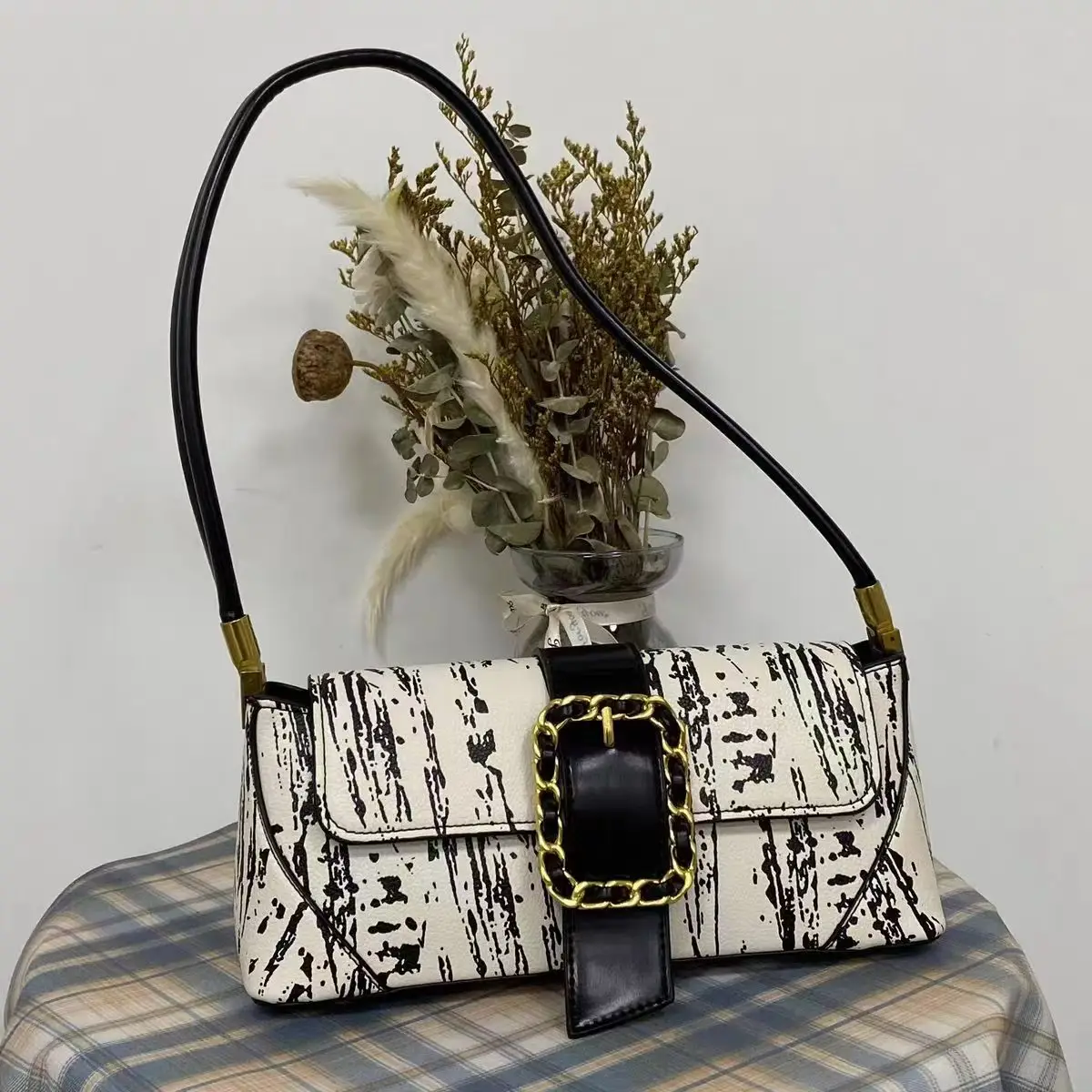 حقيبة نسائية مطبوعة عصرية لعام 2025، سوار جميل ومتعدد الاستخدامات، كتف واحد، أنيقة وغير رسمية