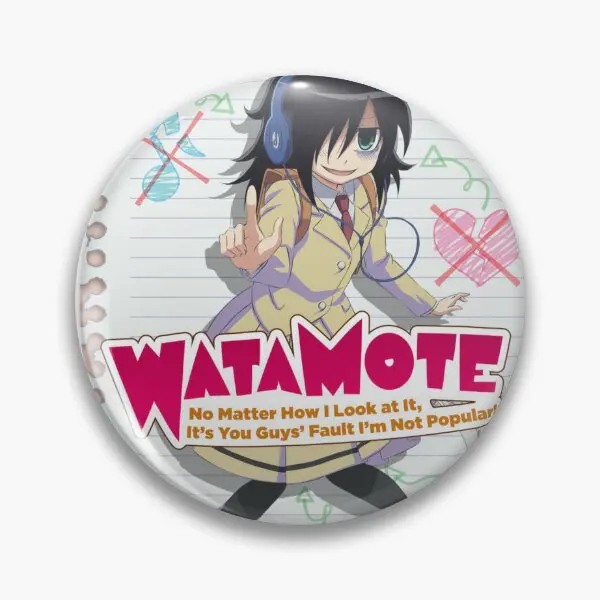 Watamote Poster  Soft Button Pin Gift Lapel Pin Funny Badge Cute Metal Creative Decor Jewelry Brooch Clothes Collar Women Lover