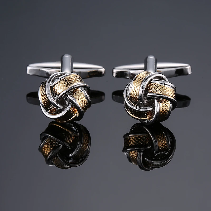 

High quality men's French shirt cufflinks metal Two color Fried Dough Twist cuffs buttons wedding suit accessories jewelry gifts