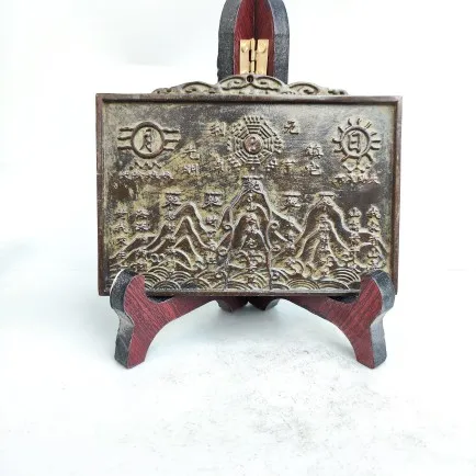 Chinese style Shanhai Town square plaque retro old bronze plaque with sun and moon patterns, auspicious and auspicious room d