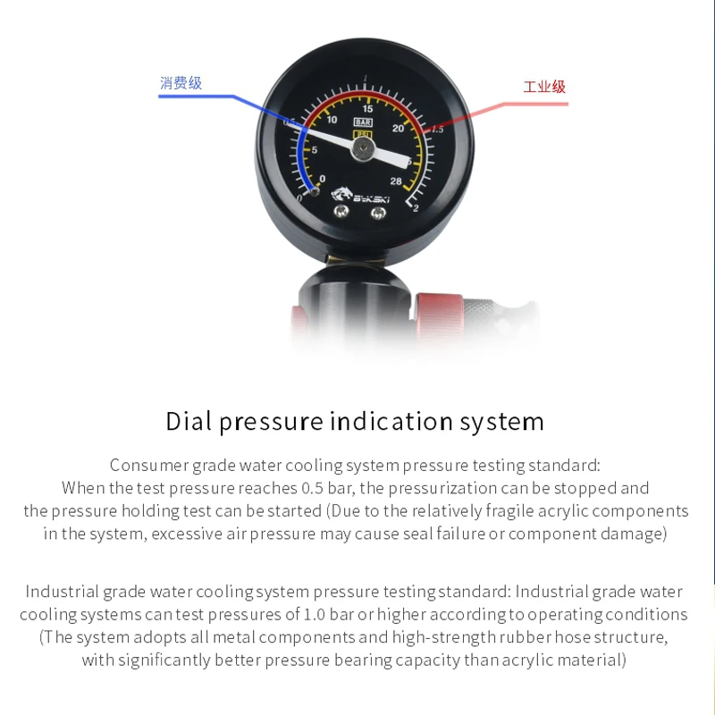 

Тестер герметичности уплотнения Bykski, разделенный тестер водяного охлаждения, герметичный, для тестирования петли или блоков для утечек, B-DTH-K40-V5