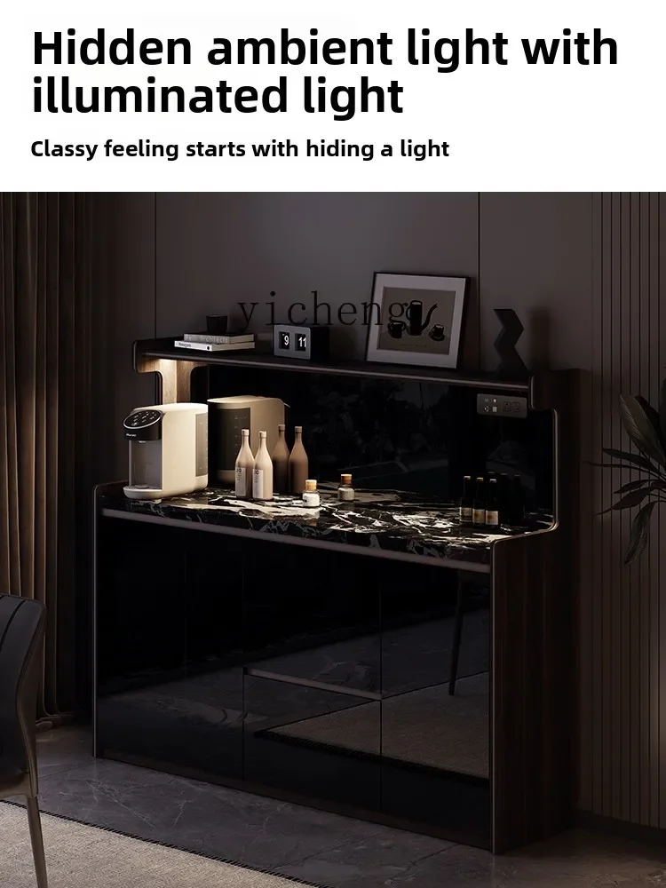 Minimalist Rock Slab Dining Side Cabinet Semi-high Light Luxury Living Room Integrated Tea Cabinet Locker HouseholdD25