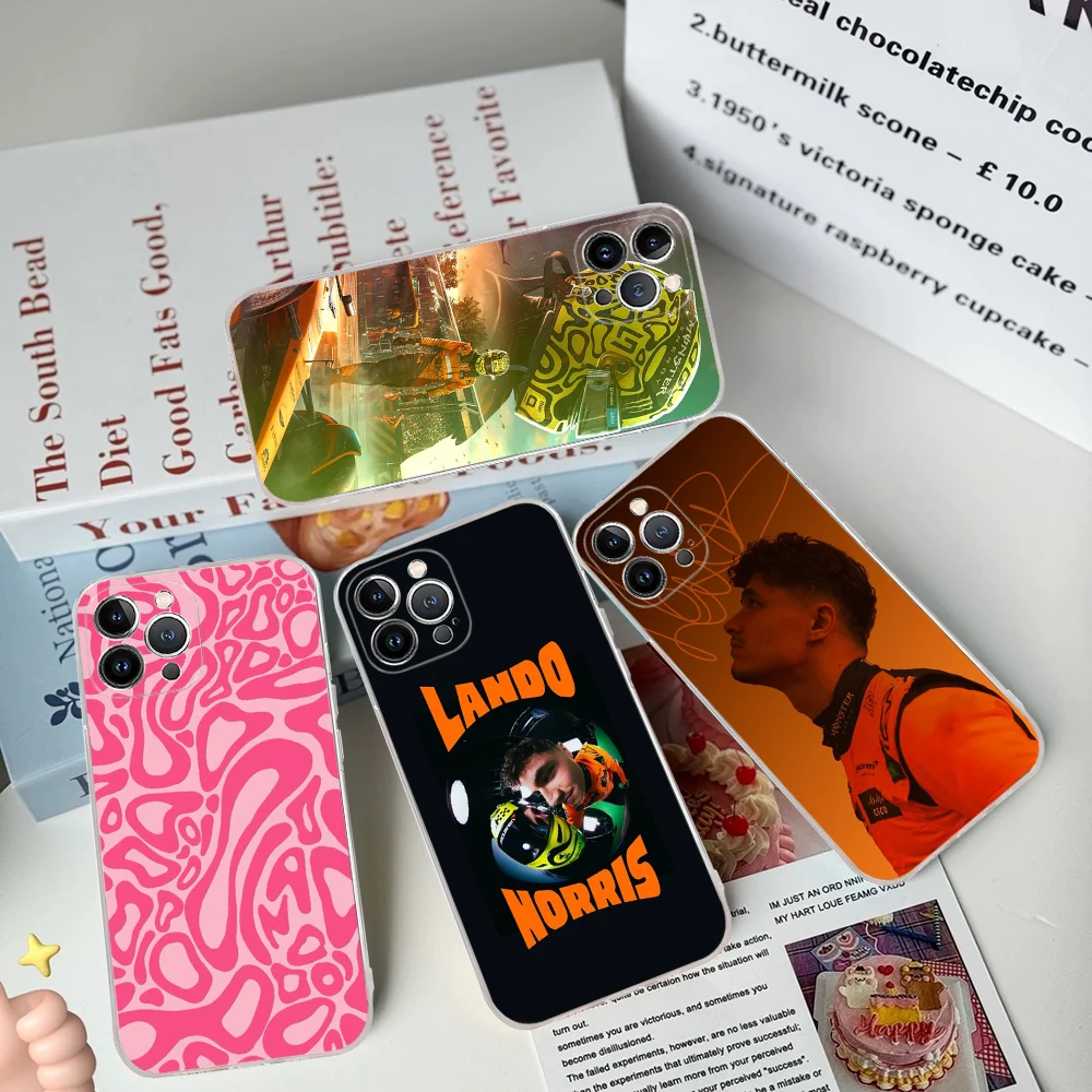 F1 Formula 1 L-Lando Norris Phone Case Silicone Soft For Iphone 16 15 14 13 12 11 Pro Mini XS MAX Plus X Cover