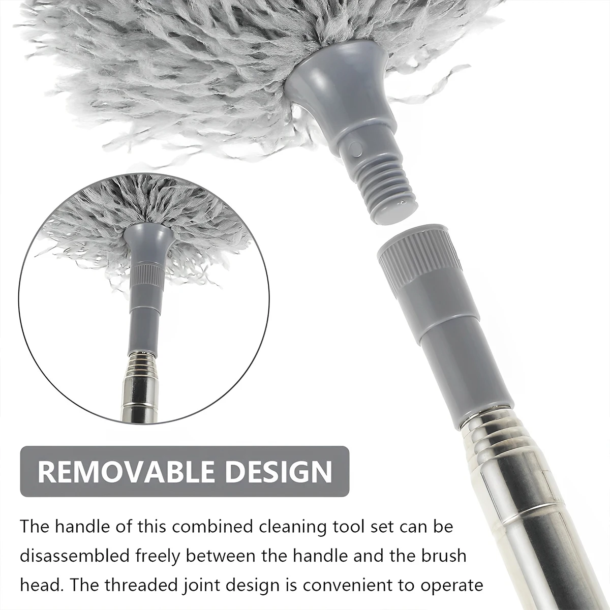 Telescopic Duster Microfiber Feather Duster Bendable Gap Clean Brush Detachable Washable Ceiling Spider Web Household Cleaning