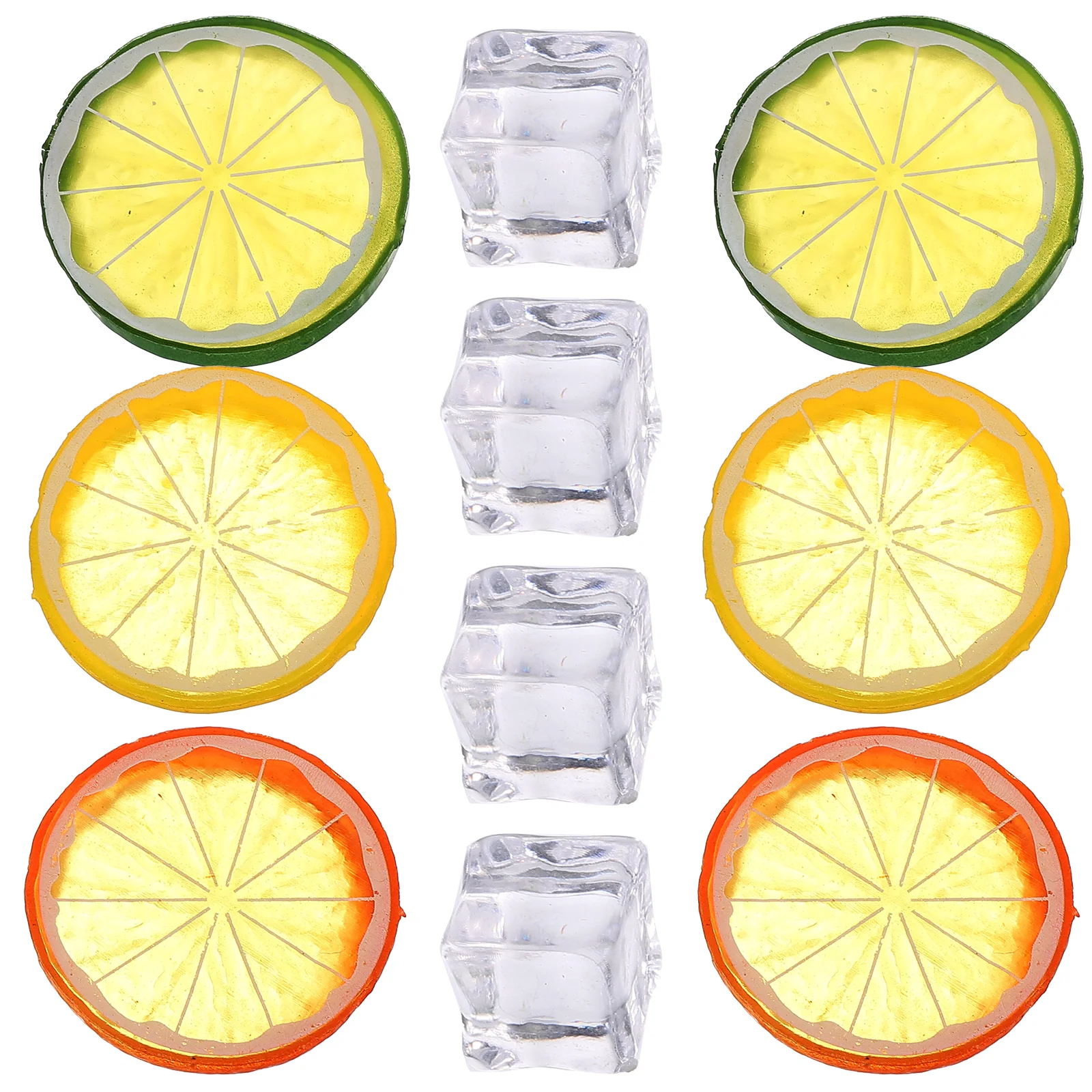 

1Set Artificial Lemon Slices Plastic Ice Cubes Realistic Fake Fruit Slices Decoration Photo Props Home Restaurant Display