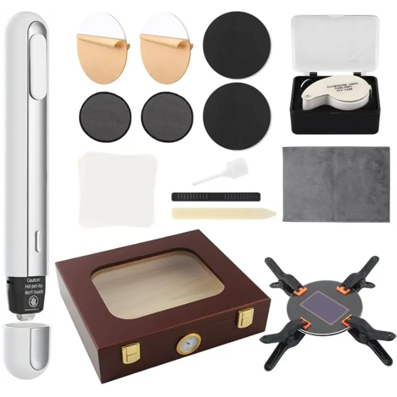 

【ORNAMENT】Card For Flattening Kit Acrylic Plates, Clamps, Mats,Magnifier, Crease Reducer Thermal Pen For Lifted Edge Repair Fix