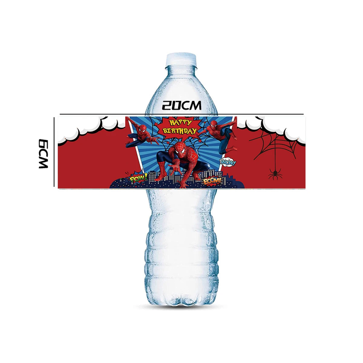 ملصقات زجاجة مياه سبايدرمان ملصق سبايدرمان لحفلات أعياد الميلاد ملصق مضاد للمياه لحفلات استقبال المولود الجديد للأولاد ومستلزمات الحفلات #2